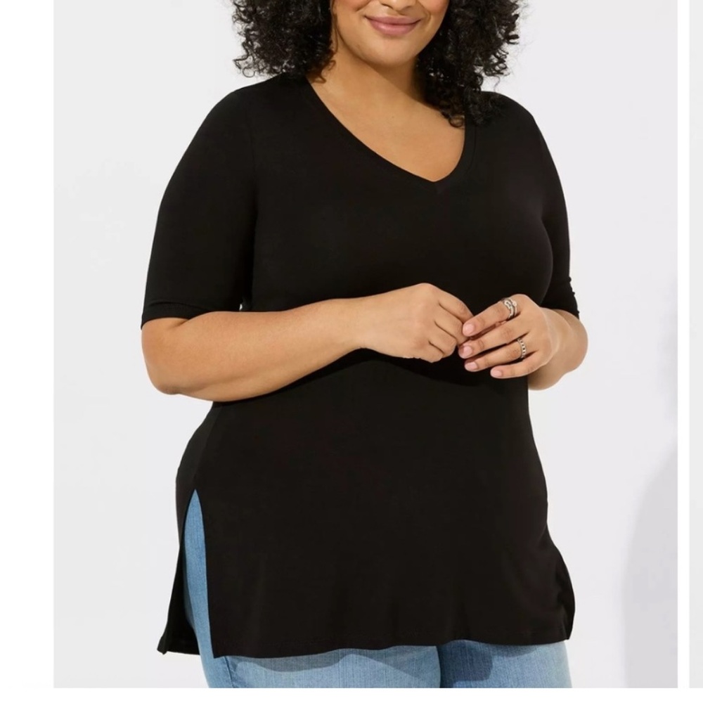Torrid Super Soft Knit tee black tunic top 2X
